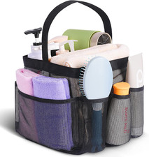 Portable Mesh Shower Caddy with 9 Pockets for Dorm, Beach, Gym, and Travel