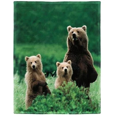Soft Cozy Fleece Throw Blanket for Couch, Brown Bears, 60X80 Inches