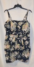 American Rag Cie Black Floral Dress Sz 3x Adjustable Straps Back Zipper Smocking