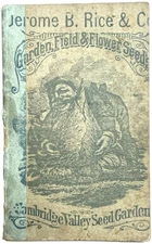 1883 JEROME RICE CAMBRIDGE VALLEY SEED GARDENS POCKET MEMO BOOK CALENDAR NY RARE