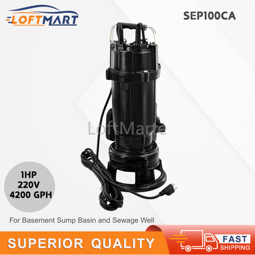 220V 1PS 4200 GPH 2''NPT Abwasserschleifer Pumpe für Keller Sumpf Becken Abwasser Brunnen - Bild 1 von 17