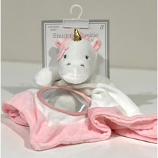 Cloud Island Unicorn Lovey Security Blanket Pink White Satin Baby Infant NEW