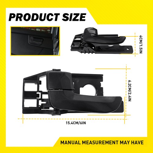 LH Interior Door Handle Black Fits 2005-2010 Kia Sportage Front Rear Driver Side - Picture 2 of 20