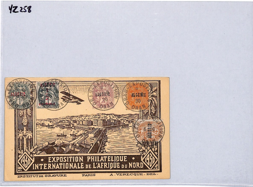 ALGERIA Postcard 1930 Africa Expo *BIPLANE* Illustrated VIEW-SIDE FRANKING YZ258 - Picture 10 of 12