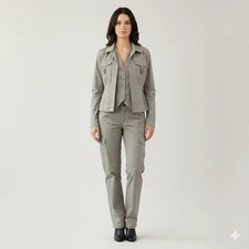 Infinity Gray Baumwolle Polyamid Vest Jacket Cargo Pants 3-pc Set