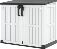 Outdoor Storage Shed 36 Cu. Ft. Resin Garden Horizontal Storage Large Capacity W