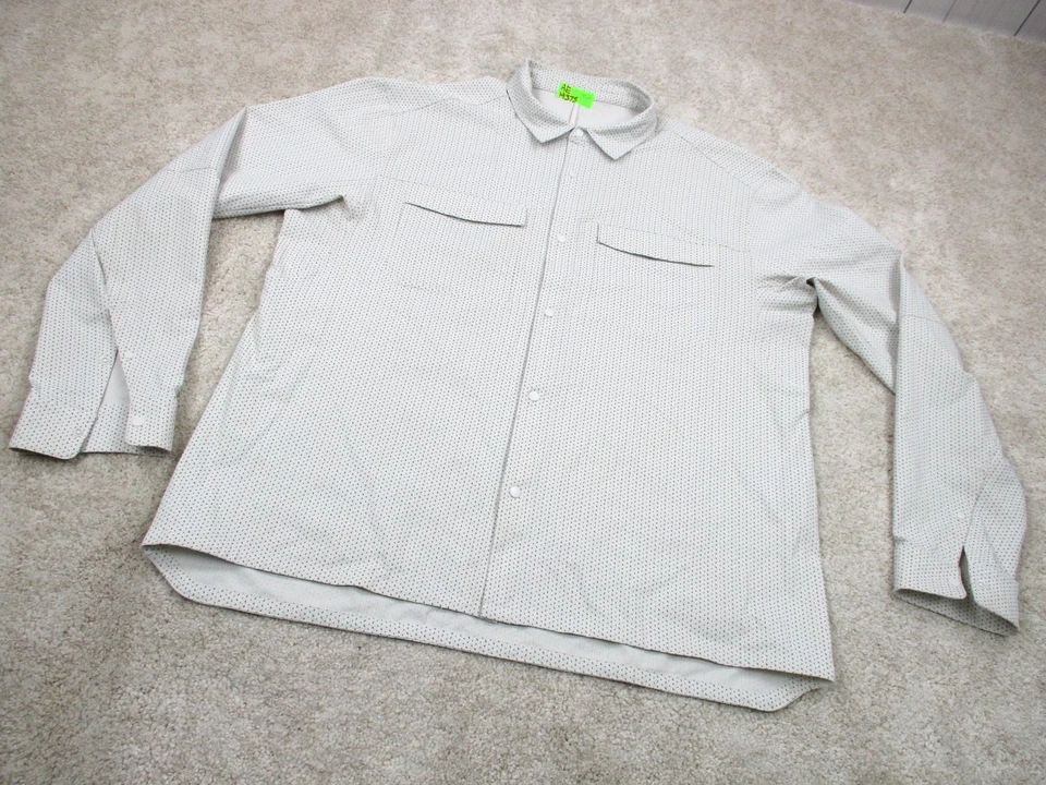 Мужская легкая верхняя юбка Lululemon Airing 3XL XXXL с белым зеленым карманом на пуговицах - Изображение 2 из 4