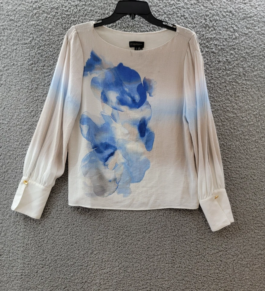 Donna Karan New York Cuello Barco Manga Dividida Top Para Mujer S Cielo Combo Pullover Foto 2 de 4