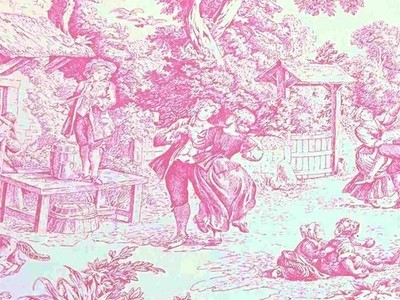 Fabric by the meter and tablecloths | Toile de Jouy model 2 various colors | height 305cm