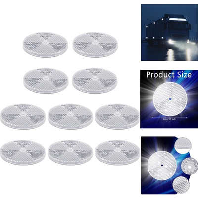 #ad #ad 10 Pack White Round Driveway Fence Gate Post Safety Reflectors with Mounting ... $21.95