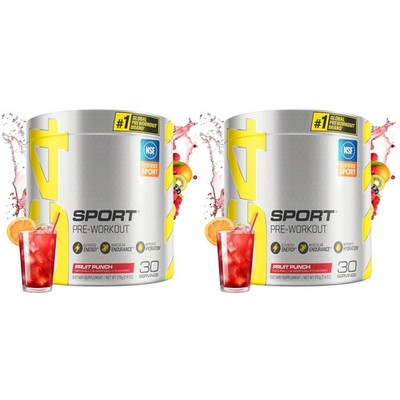 C4 Sport Fruit Punch Pre Workout Powder | NSF Certified | 30 Servings Pack of 2