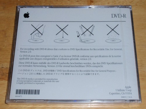 Official Apple Power Mac G4 4.7GB Single DVD-R Disc Media Sealed New Condition - Picture 2 of 2