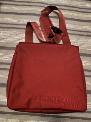 Maroon Picard Nylon Crossbody Bag Satchel