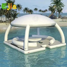 Inflatable Sunshade Tent Floating Dock Sofa Lounge Chair Floating Bed For Sea