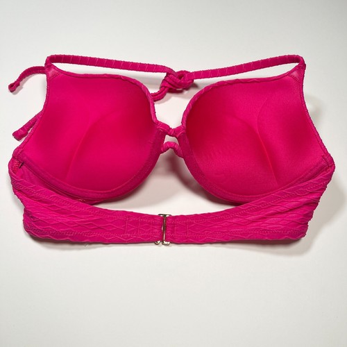 Victoria Secret 32C Bombshell Push Up Bikini Top Adds 2 Cups Textured Pink - Picture 8 of 8