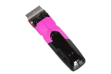 Folding Razor Blade Scraper with Locking Handle, Includes 10 T10 Blades, Pink