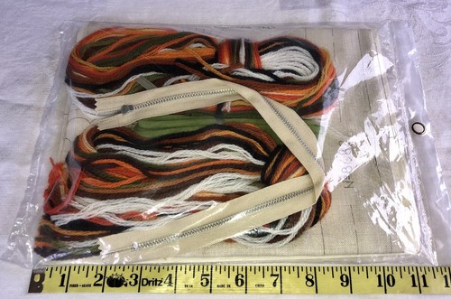 Vintage Bucilla Crewel Stickerei Kissen Set Eule Kiefer Boho Cottagecore Neu - Bild 5 von 5