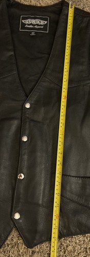 Vintage Leather Vest Unik Premium Motorcycle Mens 52 Black Classic Biker - Picture 3 of 10