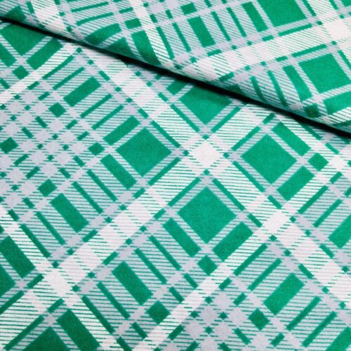 Tela de franela acurrucada a cuadros verde gris blanco a cuadros Joann 100 % algodón 67"" de largo - Imagen 1 de 7