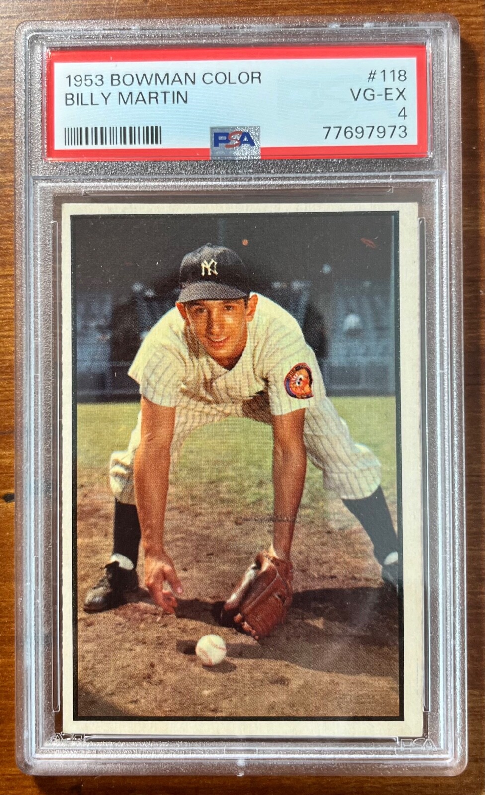 1953 BOWMAN BILLY MARTIN #118 NEW YORK YANKEES PSA 4    LOOKS NICER!