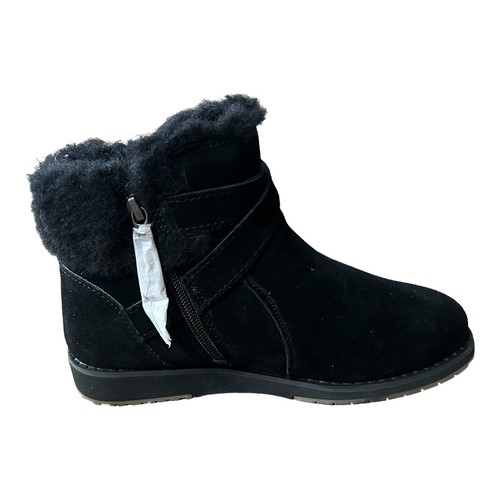 BNWT Emu Australia Merak Suede Zip Up Ankle Boots UK 4 Merino Wool Black - Picture 16 of 23