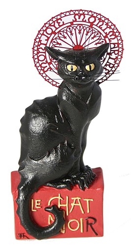 Pocket Art Le Chat Noir Black Cat Statue Figurine Museum Art by Steinlen - Picture 1 of 6