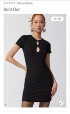 Urban Outfitters Glamorous Keyhole Cutout Black Mini Dress, Sz M, NWT, orig 55