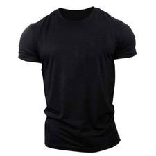Men's Short Sleeve Muscle T-Shirt Workout Tee Gym Bodybuilding Slim Fit Tshirts