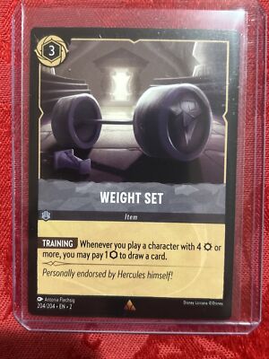 Disney Lorcana:  Floodborn - Weight Set - 204/204 - Rare Pull to Sleeve Mint