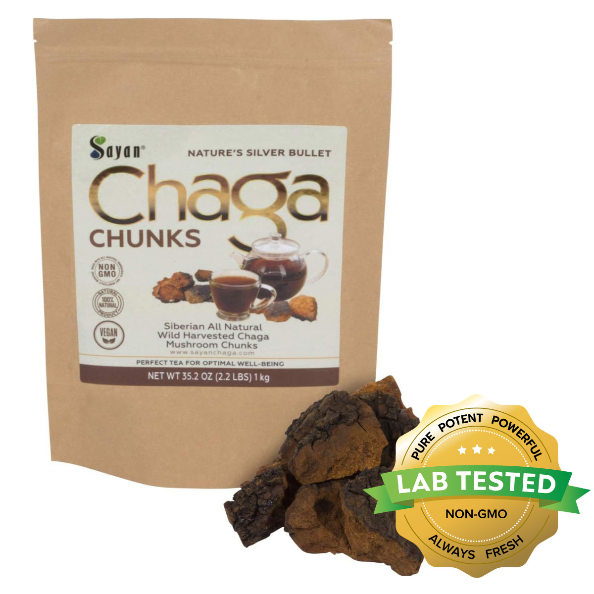 Siberian Chaga Mushroom Chunks Wild Harvested