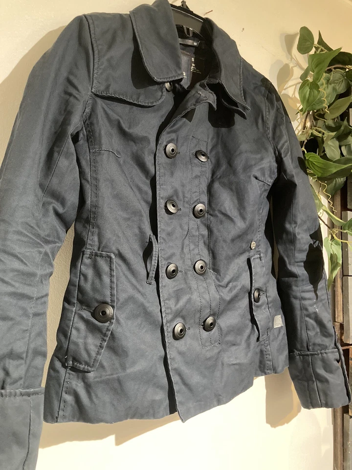 G-Star Raw Navy Coat Peacoat Women’s Jacket Size Small - Image 4 of 4