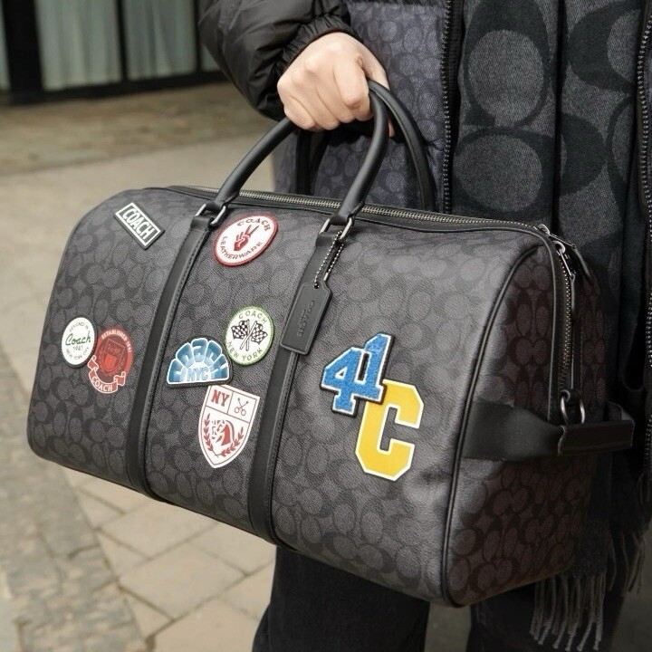 Coach Duffle Bag Trekker Bag In Signature Canvas With Travel