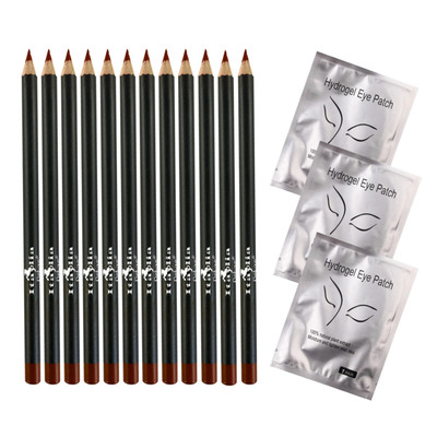 Italia Deluxe 12 pcs Eyeliner Pencil + 3 pair Hydrogel Eye Patch (Brown)