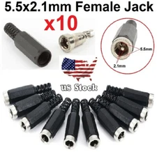 10 pcs 2.1mm x 5.5mm Female DC Power Plug Socket Jack Connector
