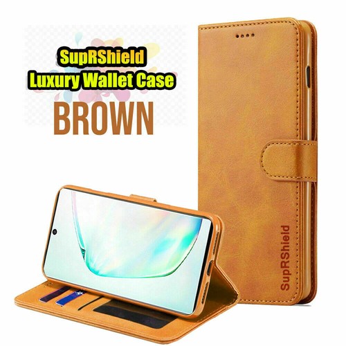 For Samsung Galaxy S9 Note 10 Plus Genuine SupRShield Wallet Leather Case Cover - Picture 13 of 18