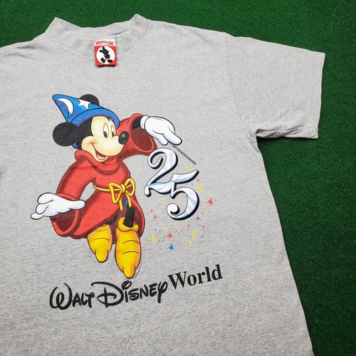 Vintage Disney Shirt Mens L Gray Mickey Inc Fantasia 1996 25th Anniversary 90s