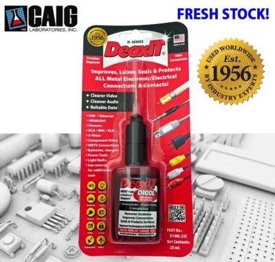 DeoxIT 100% Solution 25ml Needle Dispenser D100L-25C  2023 FRESH STOCK CAIG LABS