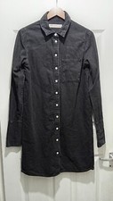 ASOS BLACKWASH DENIM COLLARED BUTTON DOWN FRONT SHIRT DRESS UK 10