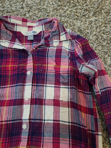 Old Navy 'The Classic Shirt' Pink, Blue & White Plaid Button Down Small - Picture 3 of 6
