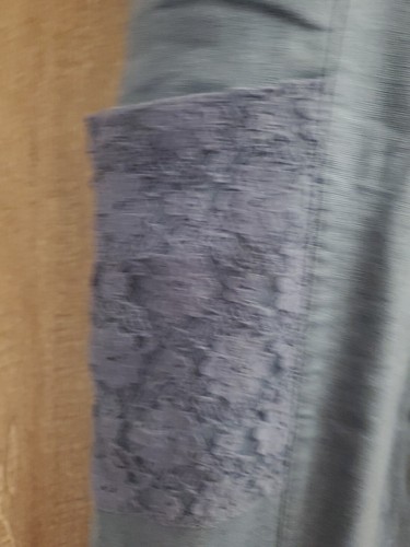 NEW DENIM & CO NATURALS LINEN BLEND CROCHET DETAIL PANTS MED DENIM Blue X-Small - Picture 3 of 11