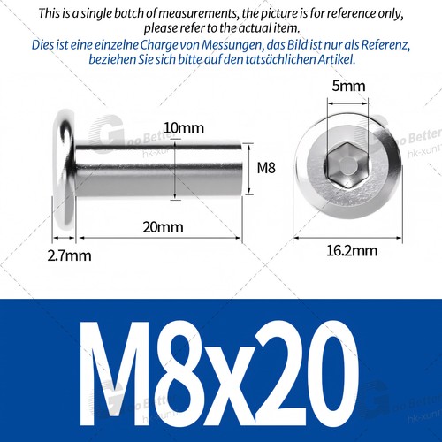 Sleeve Nuts M5-M10 Flat Head Hexagon Socket Furniture Cap Stainless Steel A2 304 - Picture 67 of 89