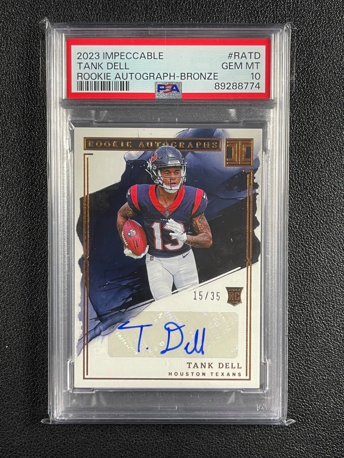 Tank Dell Panini Impeccable Rookie Autographs #RATD Bronze