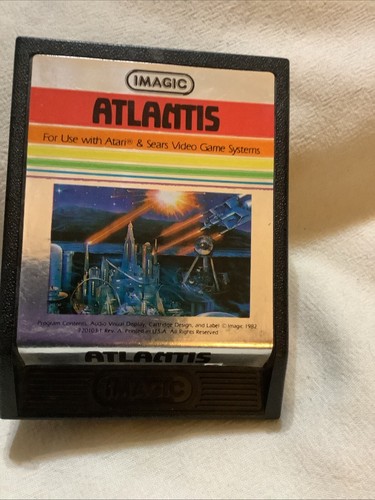 Atlantis (Atari 2600, 1982) Imagic Authentic Cartridge Only Cleaned