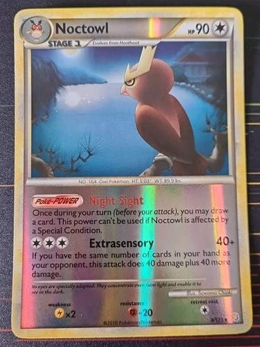 Pokémon TCG Noctowl Heartgold & Soulsilver 8/123 Reverse Holo Holo Rare