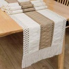 Natural Table Runner Modern Decor Cotton Crochet Lace for Tabletop Decoration