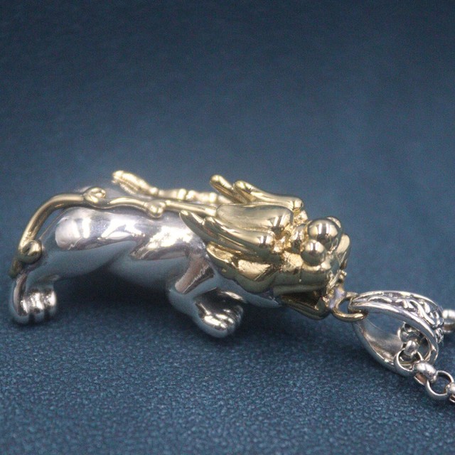 Ciondolo Pixiu Moneta Oro Sterling 925 Reale Argento Sterling 925 Collana 22 pollici Ciondolo Pixiu Moneta Oro Sterling 925 Reale Argento Sterling 925 Collana 22 pollici