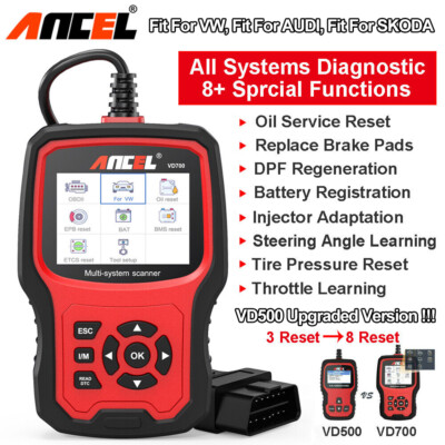 ANCEL VD700 OBD2 Diagnosegerät Ale System Scanner TPMS Öl ABS EPB DPF TPS Für VW