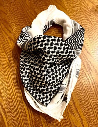 Grey Keffiyeh, Unique Original Palestine Scarf, Woven Stitched NOT Printed, Iraq