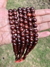 10 mm rnd 108 1 Bead 48" Indian Origin Red Sandalwood Laal Chandan Japa Mala