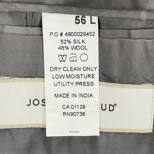 Joseph Abboud Silk Wool Sport Coat Mens 56L Gray Windowpane Blazer Suit Jacket - Picture 11 of 12